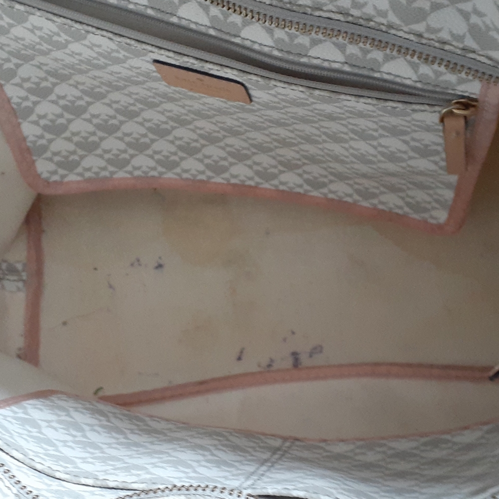 Kate spade gray cream canvas tote bag - Picture 13 of 16